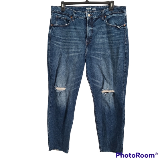 Old Navy O.G straight high rise secret slim-package Distressed Jeans siz… - Picture 1 of 10